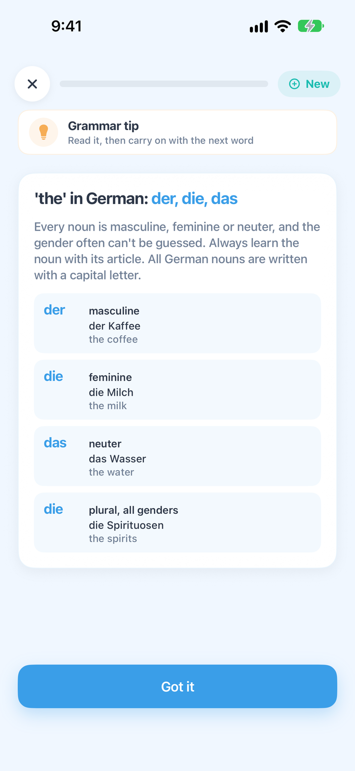 A German grammar tip in CrewLingo