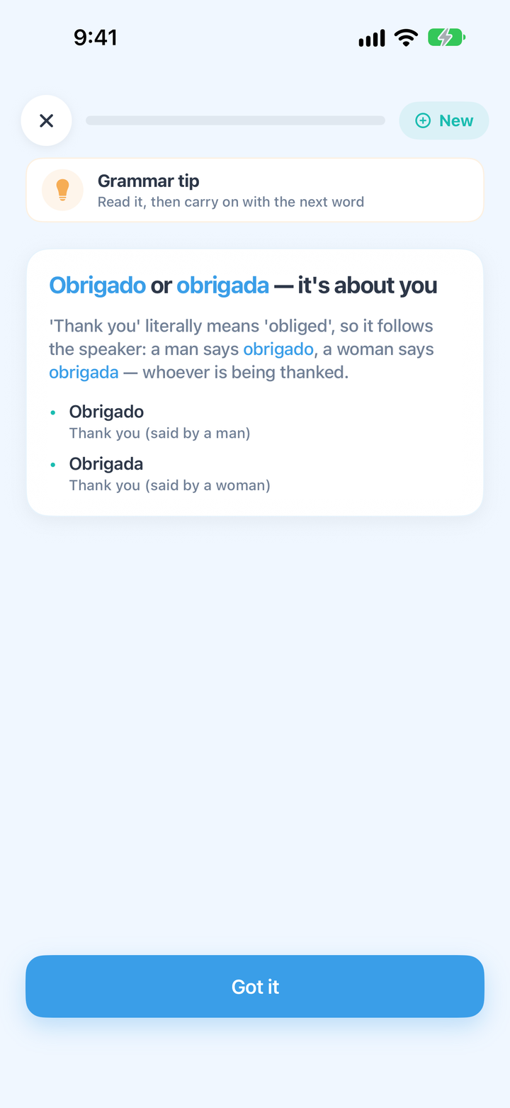 A Portuguese grammar tip in CrewLingo